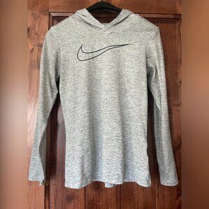 Nike dri-fit light grey sun layer hoodie